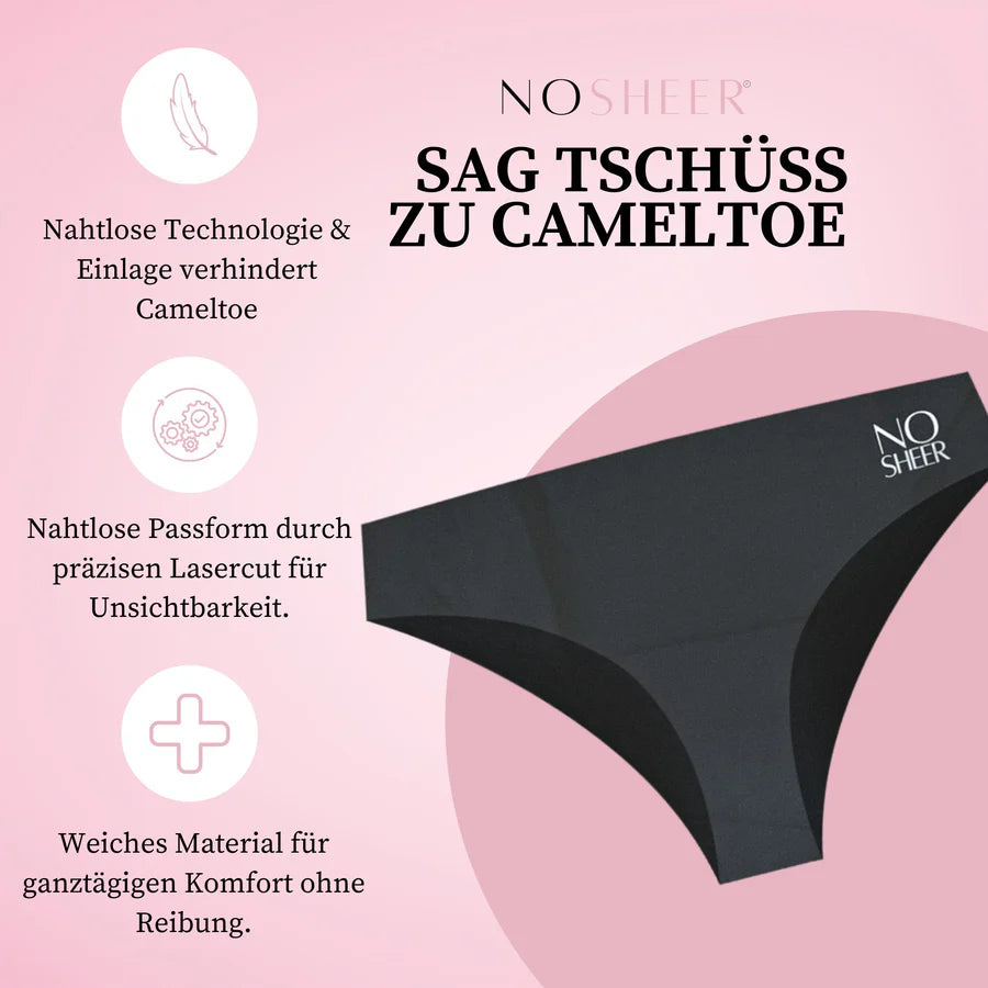 NOSHEER® Anti-Camel-Toe Tanga Schwarz